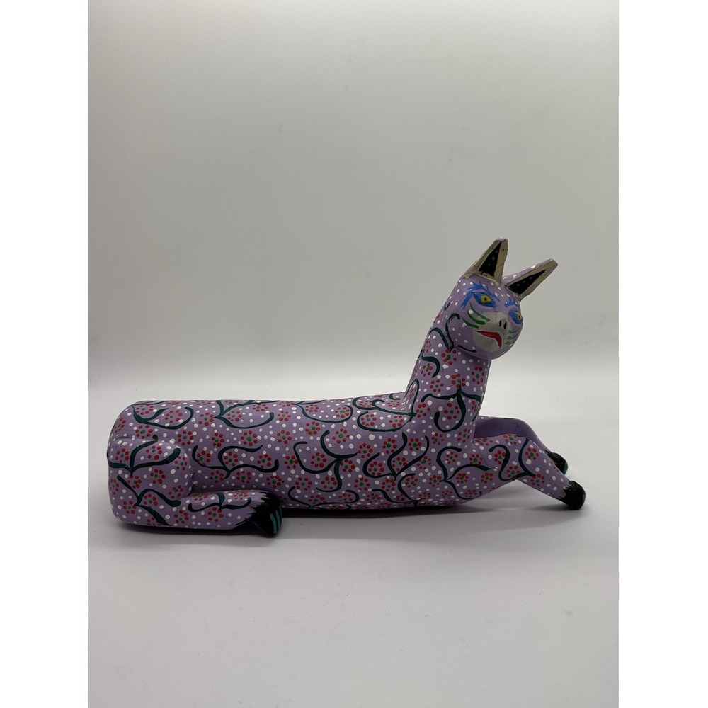 Hand-Carved Alebrije Cat by Alejandrino Fuentes V. – Oaxaca Mexican Folk Art